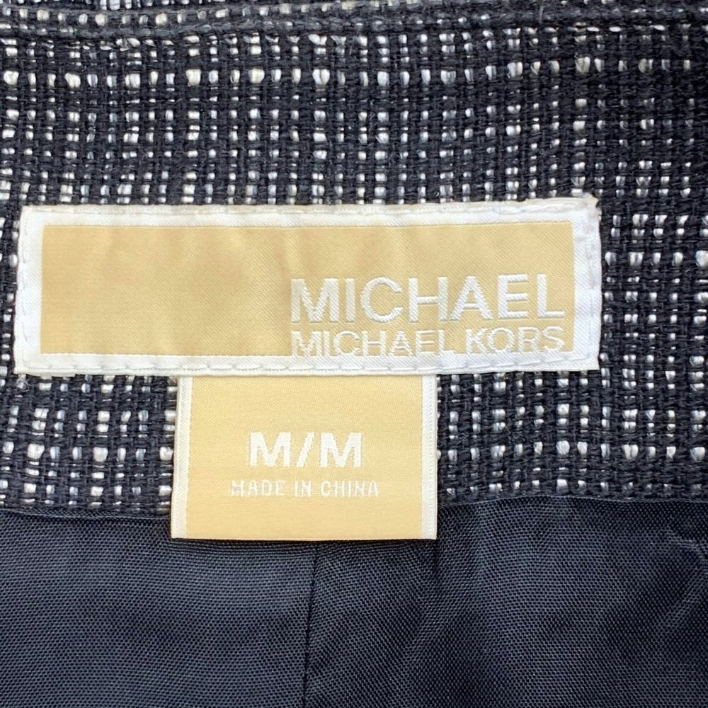 Michael Kors Gray & Black Plaid Crop Jacket - Picture 4 of 7
